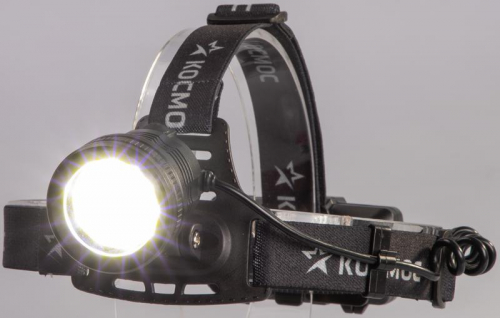 Фонарь налобный аккум. 10Вт P50 LED/Li-ion18650 2х1000мА.ч алюм. КОСМОС KOC855Lit фото 2