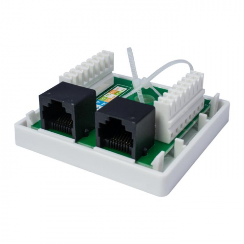 Розетка компьютерная 8P8C (RJ-45) UTP кат.6 2 порта SUPRLAN 10-0310 фото 3