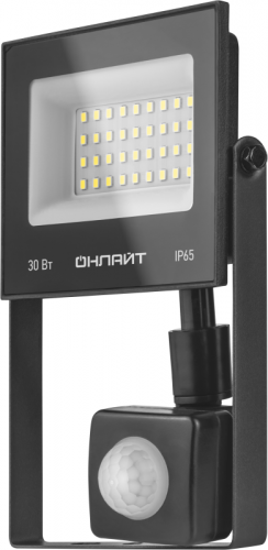 Прожектор светодиодный 61 984 OFL-02-30-4K-BL-IP65-LED-SNRA 30Вт 4000К IP65 2400лм с датчиком движения черн. ОНЛАЙТ 61984 Прожектор светодиодный 61 984 OFL-02-30-4K-BL-IP65-LED-SNRA 30Вт 4000К IP65 2400лм с датчиком движения черн. ОНЛАЙТ 61984