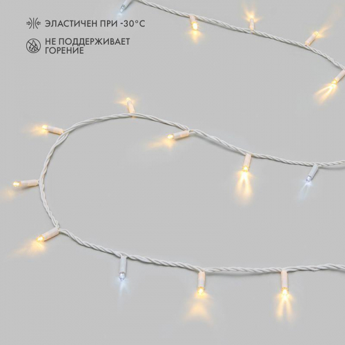 Гирлянда светодиодная "Нить" 10м 100LED тепл. бел. 10Вт 230В IP65 эффект мерцания провод ПВХ бел. (нужен шнур питания 303-500-1) Neon-Night 305-266 фото 2 Гирлянда светодиодная "Нить" 10м 100LED тепл. бел. 10Вт 230В IP65 эффект мерцания провод ПВХ бел. (нужен шнур питания 303-500-1) Neon-Night 305-266 фото 2