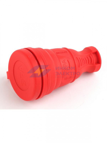 Разъем каучуковый R8-RED-IP44 с/з прямой 16А IP44 красн. Эра Б0044548 фото 2