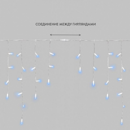 Гирлянда светодиодная "Айсикл" (бахрома) 4.8х0.6м 176LED син. 15Вт 230В IP65 провод бел. Neon-Night 255-136 фото 8 Гирлянда светодиодная "Айсикл" (бахрома) 4.8х0.6м 176LED син. 15Вт 230В IP65 провод бел. Neon-Night 255-136 фото 8