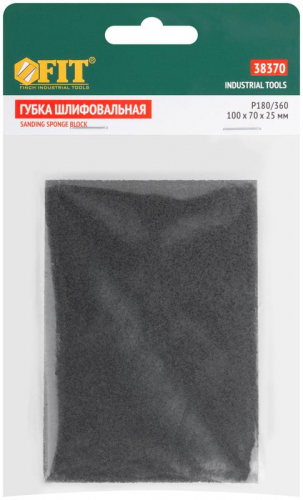 Губка шлифовальная 100х70х25мм Р 180/Р 360 средняя жесткость алюм./оксидная FIT 38370 фото 3