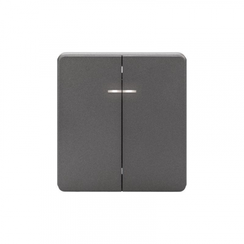 Выключатель 2-кл. СП ROUND MIELE 10А с подсветкой титан Kranz KR-78-0714-2