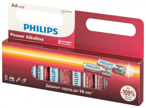 Элемент питания алкалиновый AA/LR6 1.5В Power (блист. 12шт) Philips Б0064661 Элемент питания алкалиновый AA/LR6 1.5В Power (блист. 12шт) Philips Б0064661