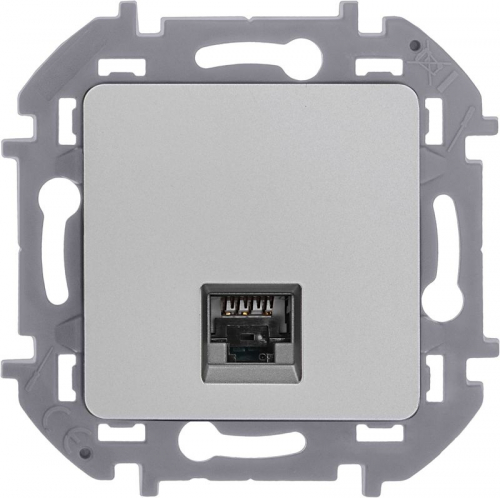 Розетка компьютерная СП Inspiria RJ45 кат.5E UTP IP20 алюм. IEK 673827 фото 5