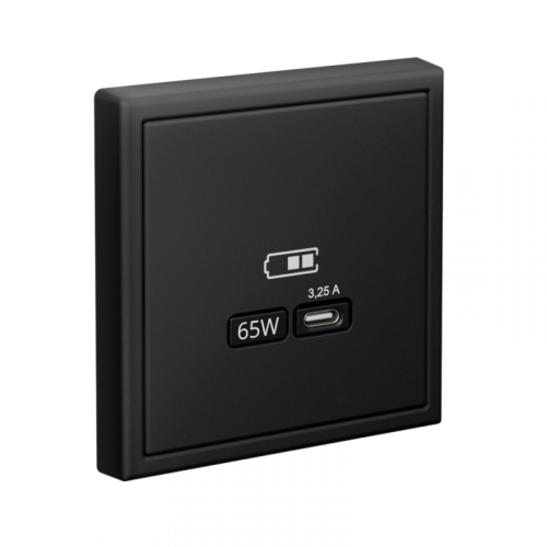 Розетка USB ArtGallery тип C 65Вт QC PD высокоскор. ЗУ механизм карбон SE GAL001027 фото 4