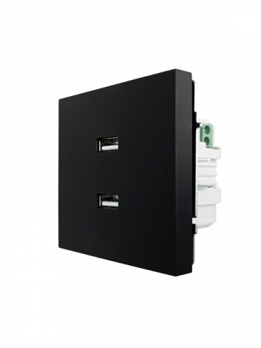 Розетка 1-мест. с 2-мест. USB разъем СП ZIMA IP20 черн. бархат LEZARD 704-4288-192 фото 5