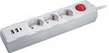 Удлинитель 3х1.8м с заземл. 16А IP20 61 455 NPE-USB01-03-180-ESC-3х1 2хUSB 2.1А 3х1 с выкл. Navigator 61455