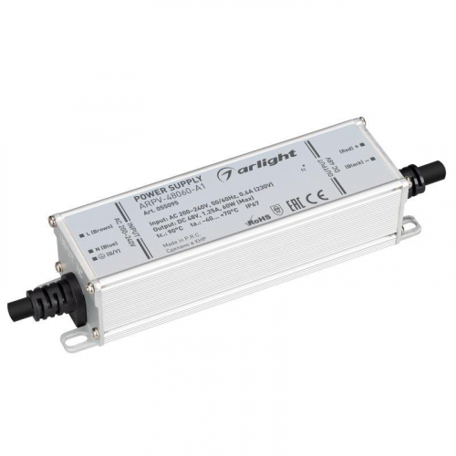 Блок питания ARPV-48060-A1 48В 1.25А 60Вт IP67 метал. Arlight 055095 Блок питания ARPV-48060-A1 48В 1.25А 60Вт IP67 метал. Arlight 055095