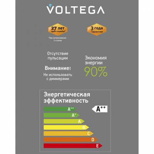 Лампа светодиодная филаментная Loft 271 D125LE 4Вт 1800К E27 Voltega 8562 фото 4 Лампа светодиодная филаментная Loft 271 D125LE 4Вт 1800К E27 Voltega 8562 фото 4