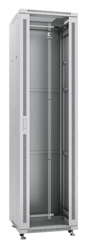 Шкаф монтажный телекоммуникационный напольный SH-05C-47U60/100 19дюйм для распред. и серверн. оборудования 47U 600х1000х2277мм передн. стеклян. и задн. сплошн. метал. двери ручка с замком сер. (RAL 7035) Cabeus 7160c Шкаф монтажный телекоммуникационный напольный SH-05C-47U60/100 19дюйм для распред. и серверн. оборудования 47U 600х1000х2277мм передн. стеклян. и задн. сплошн. метал. двери ручка с замком сер. (RAL 7035) Cabeus 7160c