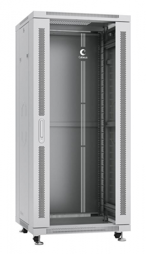 Шкаф монтажный телекоммуникационный напольный SH-05C-27U60/100 19дюйм для распред. и серверн. оборудования 27U 600х1000х1388мм передн. стеклян. и задн. сплошн. метал. двери ручка с замком сер. (RAL 7035) Cabeus 7055c Шкаф монтажный телекоммуникационный напольный SH-05C-27U60/100 19дюйм для распред. и серверн. оборудования 27U 600х1000х1388мм передн. стеклян. и задн. сплошн. метал. двери ручка с замком сер. (RAL 7035) Cabeus 7055c