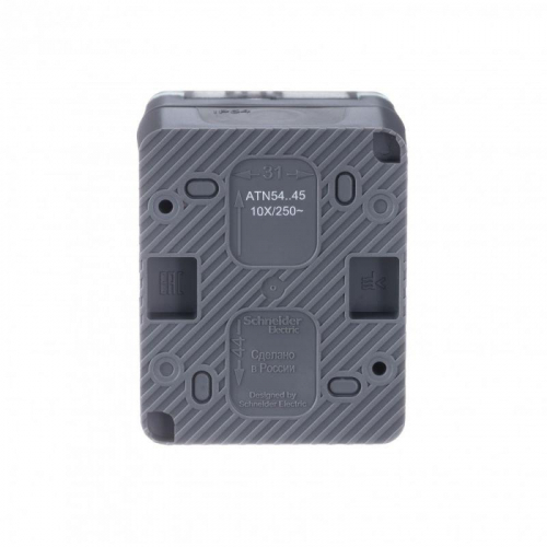 Розетка 1-м ОП AtlasDesign PROFI 16А IP54 250В заземл. защ. шторки антрацит SE ATN544045 фото 5