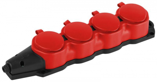 Колодка 4-м с заземл. 16A IP44 KX-4e-RED-IP44 каучук. красн. Эра Б0068456 Колодка 4-м с заземл. 16A IP44 KX-4e-RED-IP44 каучук. красн. Эра Б0068456