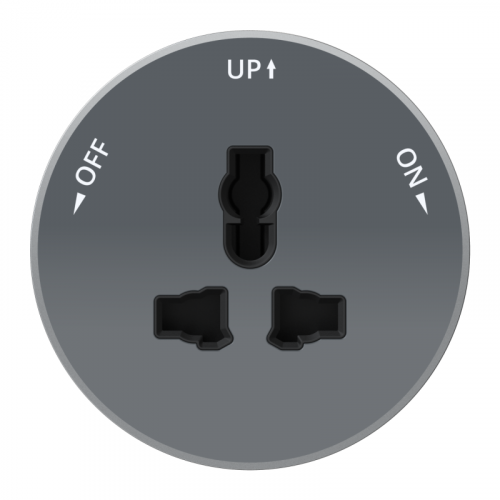 Розетка MultiTrack 13А 250В универс. круглая графит SE MTK13002G