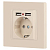 Розетка 1-м СП Accent 6-410-02 16А IP20 250В P+E Schuko + 2хUSB защ. шторки сл. кость Intro Б0063692
