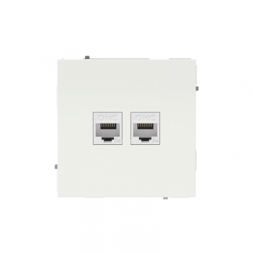 Розетка компьютерная 2-м KANT RJ45 кат.5E без шторки бел. магнолия DKC 7000664