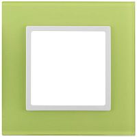 Рамка 1-м 14-5101-26 стекло Elegance лайм+бел. ЭРА Б0034480