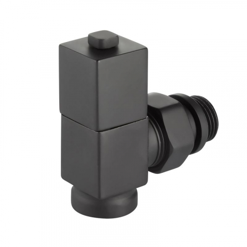 Набор дизайн-вентилей CUBE угловой 1/2дюйм черн. Royal Thermo НС-1422578 фото 4