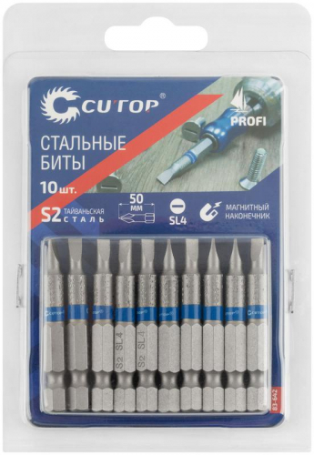 Бита ПРОФИ/Profi SL4 50мм сталь (уп.10шт) Cutop 83-642 фото 3 Бита ПРОФИ/Profi SL4 50мм сталь (уп.10шт) Cutop 83-642 фото 3