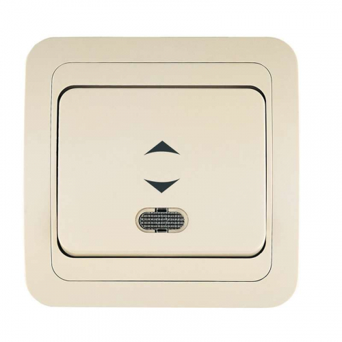 Переключатель проходной 1-кл. СП Mimoza 10А IP20 с подсветкой крем./крем. Makel 25025 Переключатель проходной 1-кл. СП Mimoza 10А IP20 с подсветкой крем./крем. Makel 25025