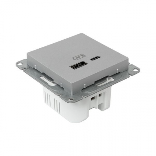 Розетка СП Эпика USB-A+С механизм алюм. EKF UP1-SOA-USBA+USBC фото 8 Розетка СП Эпика USB-A+С механизм алюм. EKF UP1-SOA-USBA+USBC фото 8