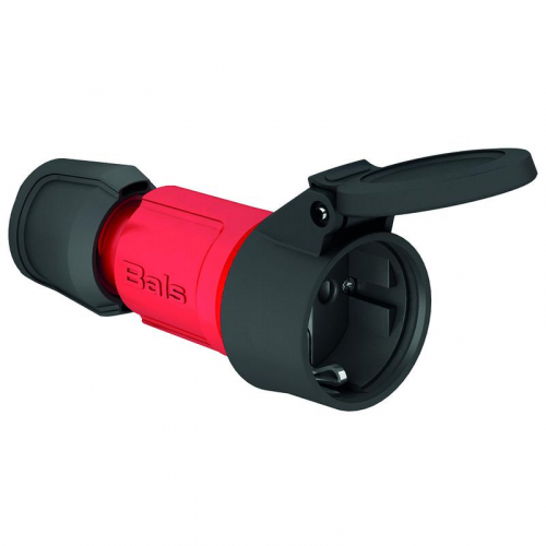 Розетка кабельная Schuko 16А 3п 2P+E 250В IP54 Multi-grip красн. Bals 7489 Розетка кабельная Schuko 16А 3п 2P+E 250В IP54 Multi-grip красн. Bals 7489