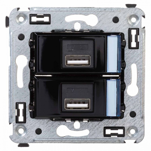 Устройство зарядное USB СП Avanti "Черный квадрат" DKC 4402543 Устройство зарядное USB СП Avanti "Черный квадрат" DKC 4402543