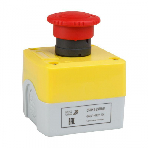 Пост кнопочный OptiSignal D22 C5-BK-1-ESTR-02 2НЗ авар. стоп. возврат поворотом XALK178F КЭАЗ 338523 Пост кнопочный OptiSignal D22 C5-BK-1-ESTR-02 2НЗ авар. стоп. возврат поворотом XALK178F КЭАЗ 338523