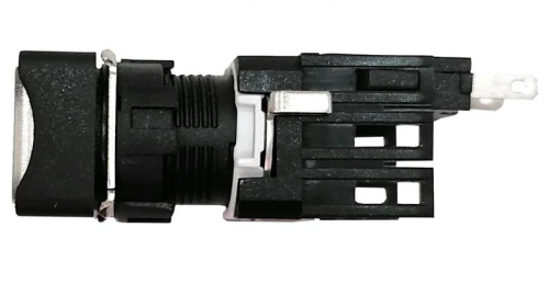 Кнопка нажимная возвратная квадратная (1НО) бел. EMAS D100KDB фото 2