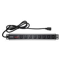 Блок розеток 8-м 10А IEC 60320 C13 для 19дюйм шкафов амперметр DKC R519IEC8AMC14