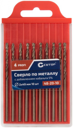 Набор сверл по металлу ПРОФИ/Profi 2х49мм с кобальтом 5% (уп.10шт) Cutop 48-20-10 фото 3 Набор сверл по металлу ПРОФИ/Profi 2х49мм с кобальтом 5% (уп.10шт) Cutop 48-20-10 фото 3