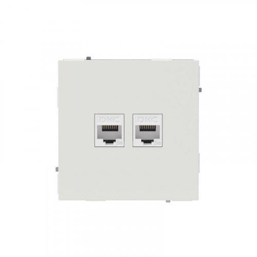 Розетка компьютерная 2-м KANT RJ45 кат.5E без шторки бел. песок DKC 7010664