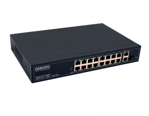 Коммутатор PoE SW-61621(300Вт) Fast Ethernet на 16хRJ45 PoE + 2хRJ45 GE + 1 SFP GE порта OSNOVO 13234 Коммутатор PoE SW-61621(300Вт) Fast Ethernet на 16хRJ45 PoE + 2хRJ45 GE + 1 SFP GE порта OSNOVO 13234