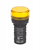 Лампа коммутационная ADDS ЛК-22 d22 220В AC IP55 LED желт. DEKraft 25159DEK