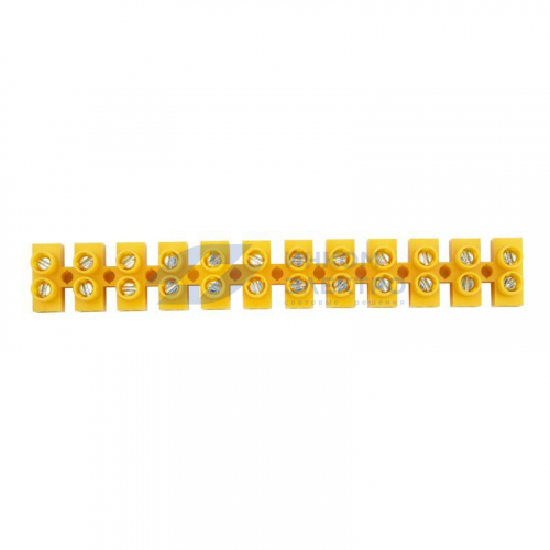 Колодка клеммная винтовая KВ-6 2.5-6 ток 6А полиэтилен желт. (уп.10шт) Rexant 07-5006-3