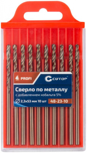 Набор сверл по металлу ПРОФИ/Profi 2.3х53мм с кобальтом 5% (уп.10шт) Cutop 48-23-10 фото 3 Набор сверл по металлу ПРОФИ/Profi 2.3х53мм с кобальтом 5% (уп.10шт) Cutop 48-23-10 фото 3