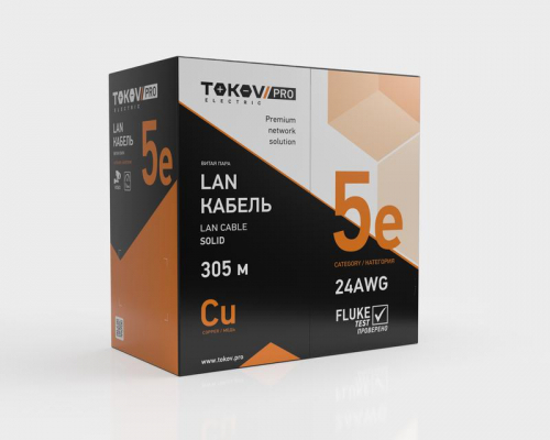 Кабель витая пара F/UTP 4х2х24AWG(0.51мм) кат.5E нг(А)-HF (LSZH) indoor Fluke tested 305м (м) PRO TOKOV ELECTRIC TKP-C06-F42-5E-305-LSZH фото 2 Кабель витая пара F/UTP 4х2х24AWG(0.51мм) кат.5E нг(А)-HF (LSZH) indoor Fluke tested 305м (м) PRO TOKOV ELECTRIC TKP-C06-F42-5E-305-LSZH фото 2