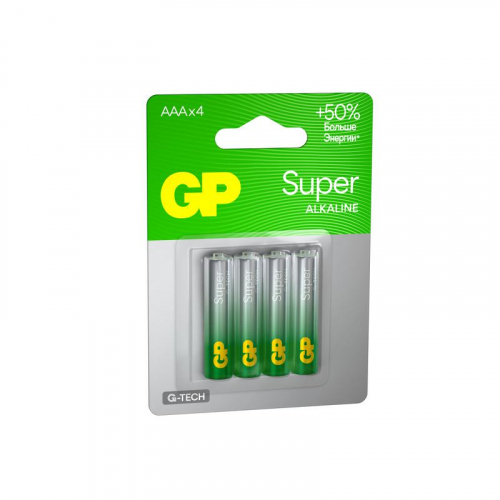 Элемент питания алкалиновый AAA/LR03 1.5В Super Alkaline G-Tech 24AA21-2CRSBC4 40/160 (блист.4шт) GP 21385 фото 2 Элемент питания алкалиновый AAA/LR03 1.5В Super Alkaline G-Tech 24AA21-2CRSBC4 40/160 (блист.4шт) GP 21385 фото 2