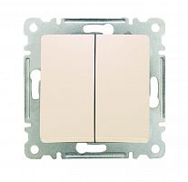 Выключатель 2-кл. СП Lillium IP20 механизм крем. Makel 30010003