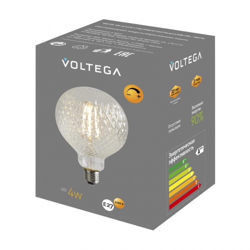 Лампа светодиодная филаментная Loft 271 YX-G125175LFFEC01 4Вт 2200К E27 DIM Voltega 8574 фото 7 Лампа светодиодная филаментная Loft 271 YX-G125175LFFEC01 4Вт 2200К E27 DIM Voltega 8574 фото 7