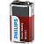 Элемент питания алкалиновый "крона" 6LR61 9В Power (блист.1шт) 6LR61P1B/51 Philips Б0062717