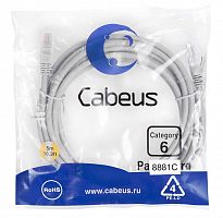 Патч-корд U/UTP кат.6 PC-UTP-RJ45-Cat.6-5m-LSZH 2xRJ45/8p8c неэкранир. LSZH 5м сер. Cabeus 8881c