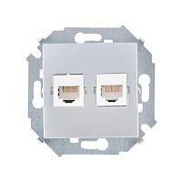 Розетка компьютерная 2-м СП Simon 15 RJ45 кат.5E Systimax механизм алюм. Simon 1591593-033