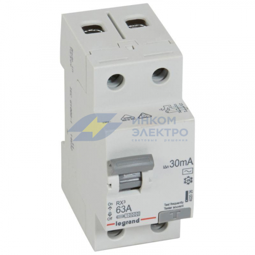 Выключатель дифференциального тока (УЗО) 2п 63А 30мА тип AC RX3 Leg 402026 фото 2