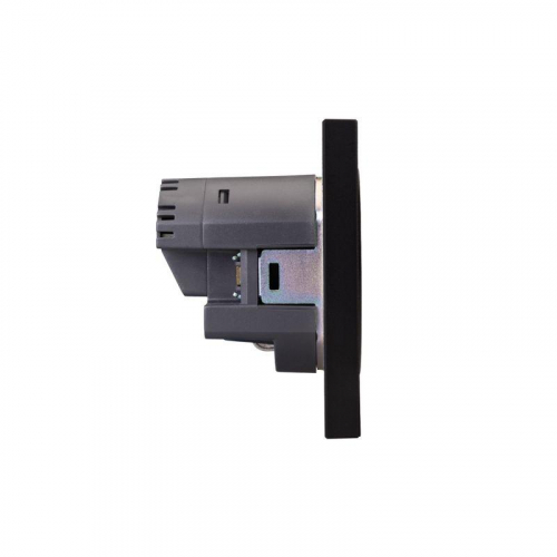 Розетка 1-м СП STRONG MIELE 16А с заземл. защ. шторки с USB A+C быстрой зарядки 5В/3А антрацит Kranz KR-78-0704-5 фото 4