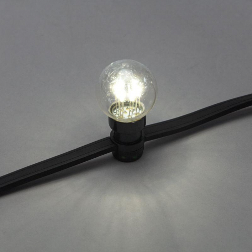 Гирлянда светодиодная "LED Galaxy Bulb String" 10м 6х30LED бел. 25Вт 220-240В IP65 соединяемая провод каучук черн. Neon-Night 331-325 фото 4