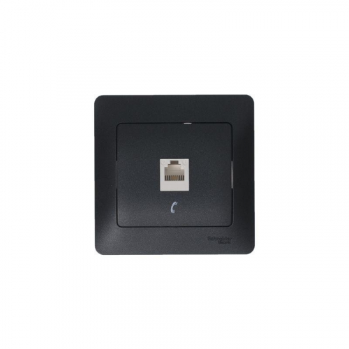 Розетка телефонная 1-м Glossa RJ11 механизм антрацит SE GSL000781T фото 4