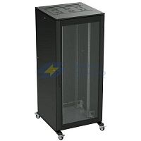 Шкаф напольный 42U 600х800 двери стекло/сплошная укомплектован вводом и заглушками RAL9005 DKC R5IT4268GSB